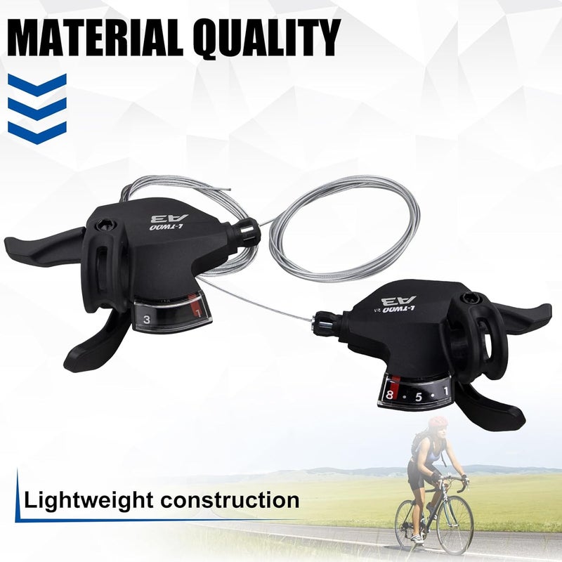 WEEROCK Bike Shifter Lever 24 Speeds 3x8 Thumb Gear Shift Lever for Mountain Bicycle - Image 3